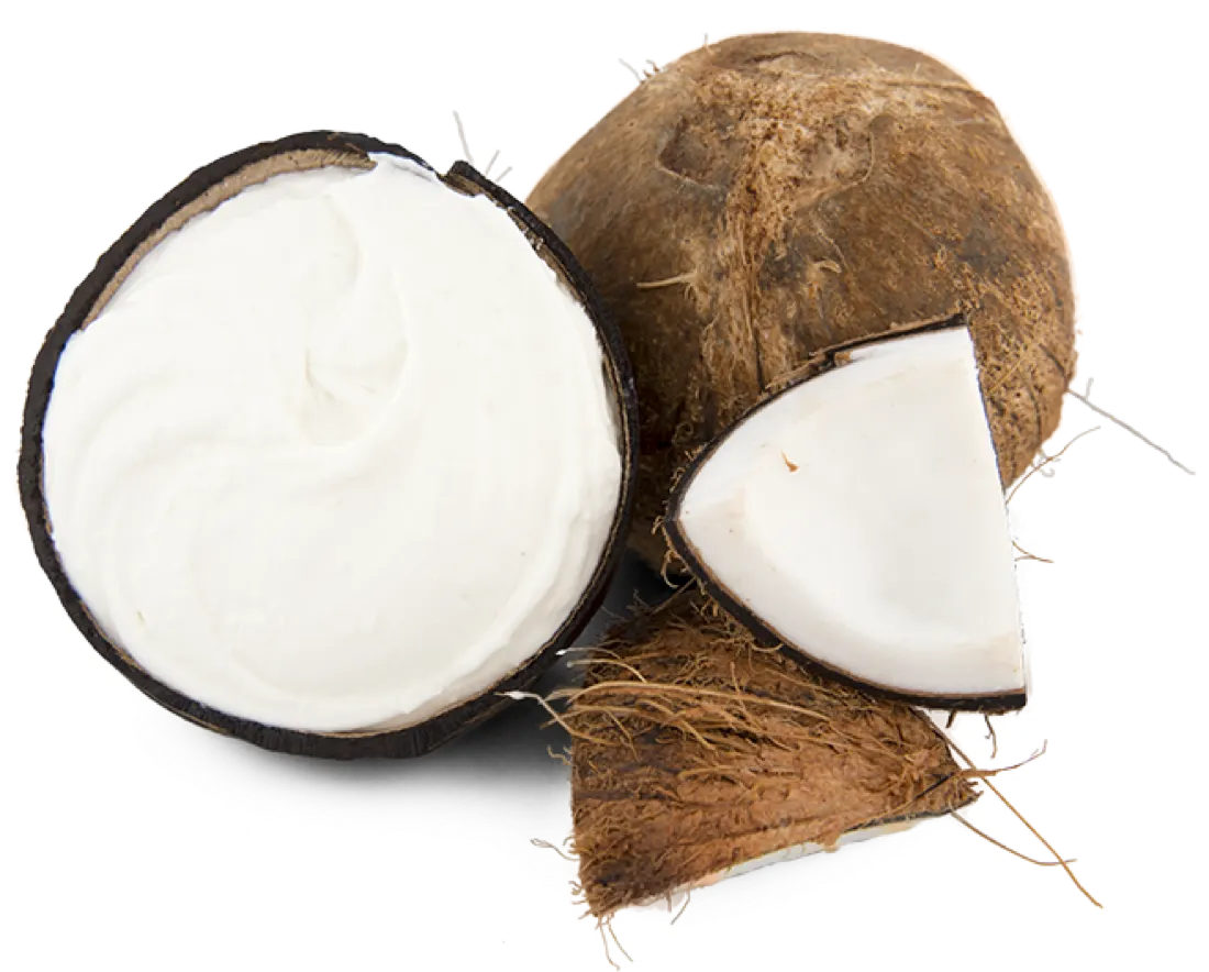 Helado de coco en su cáscara