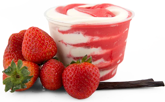 Helado de fresa con vainilla