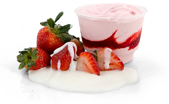 Helado de yogurt con fresas